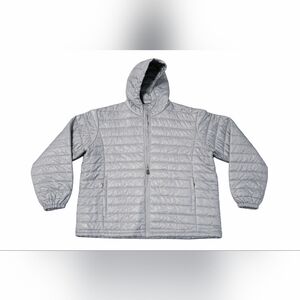 NWT Light Gray Hooded Puffer Jacket